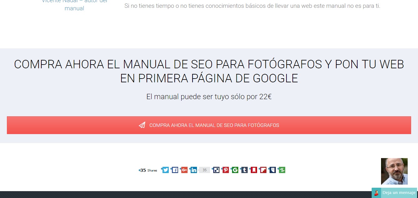 Ficha de producto de un manual en donde se ve claramente la llamada a la acción de la página web Marketing para fotógrafos para ilustrar el artículo del blog de Niri Rodríguez fotógrafa de producto en Pontevedra